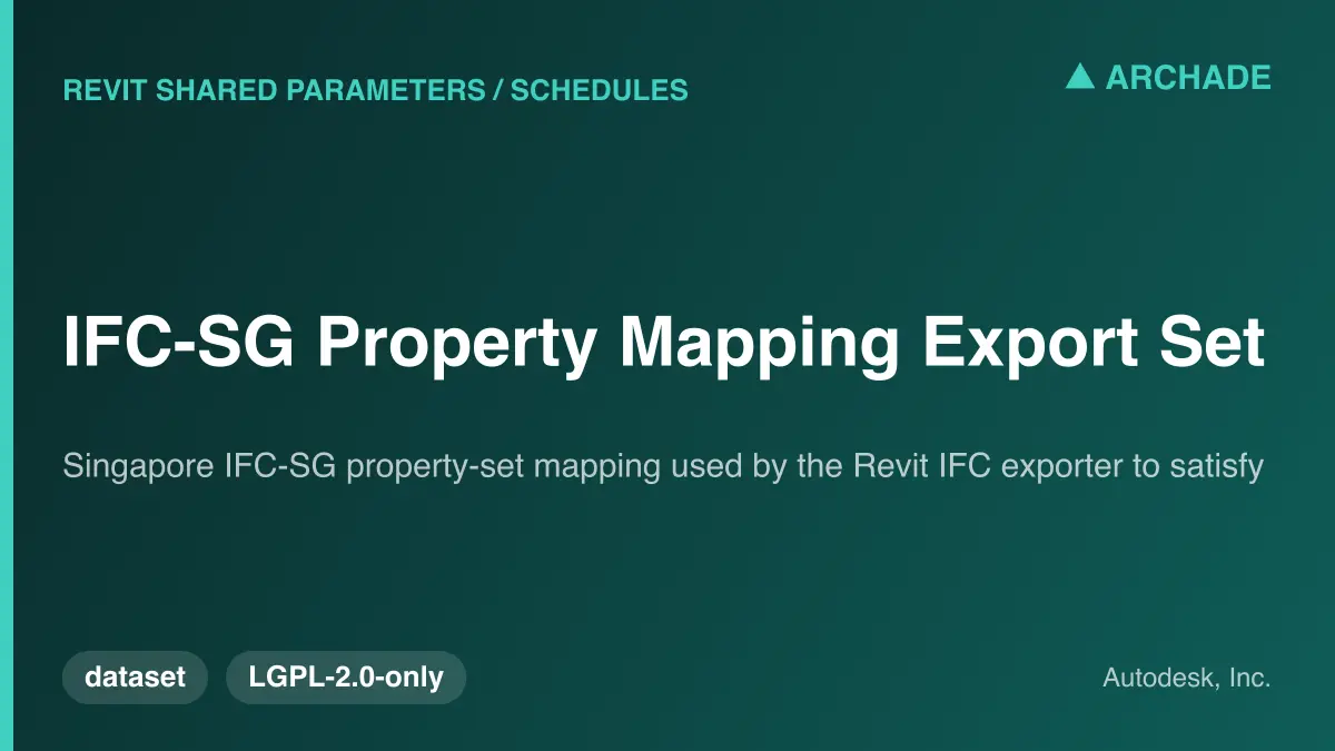 IFC-SG Property Mapping Export Set