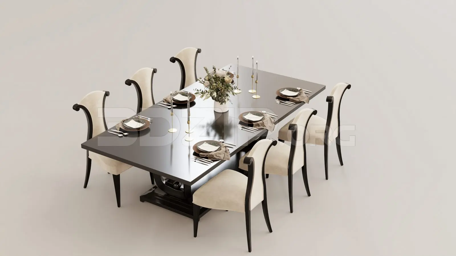 Dining Table And Chair — preview 1 (3dzip)