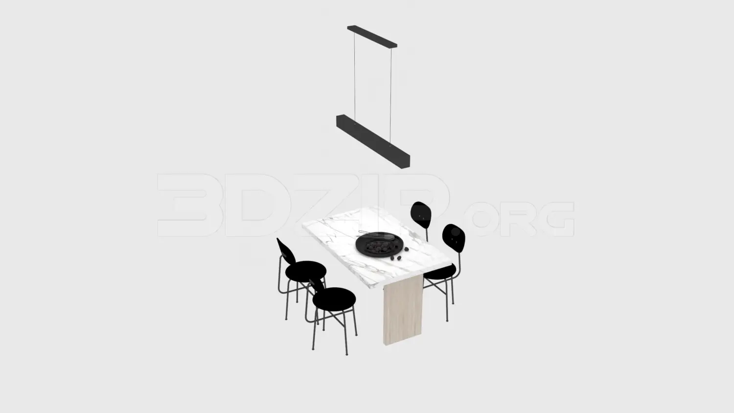 Dining Table And Chair — preview 1 (3dzip, CC0)