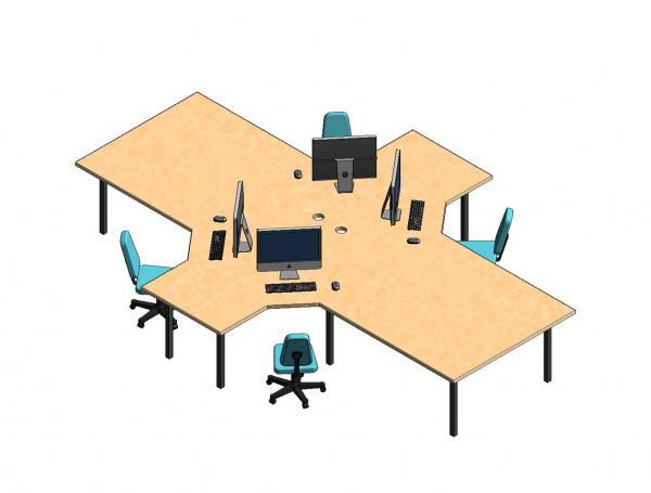 Work station for 4 people