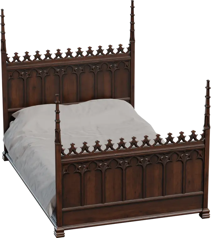 Gothic Bed 1 — preview 1, by Kirill Sannikov (Poly Haven, CC0)