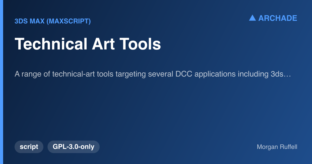 Technical Art Tools