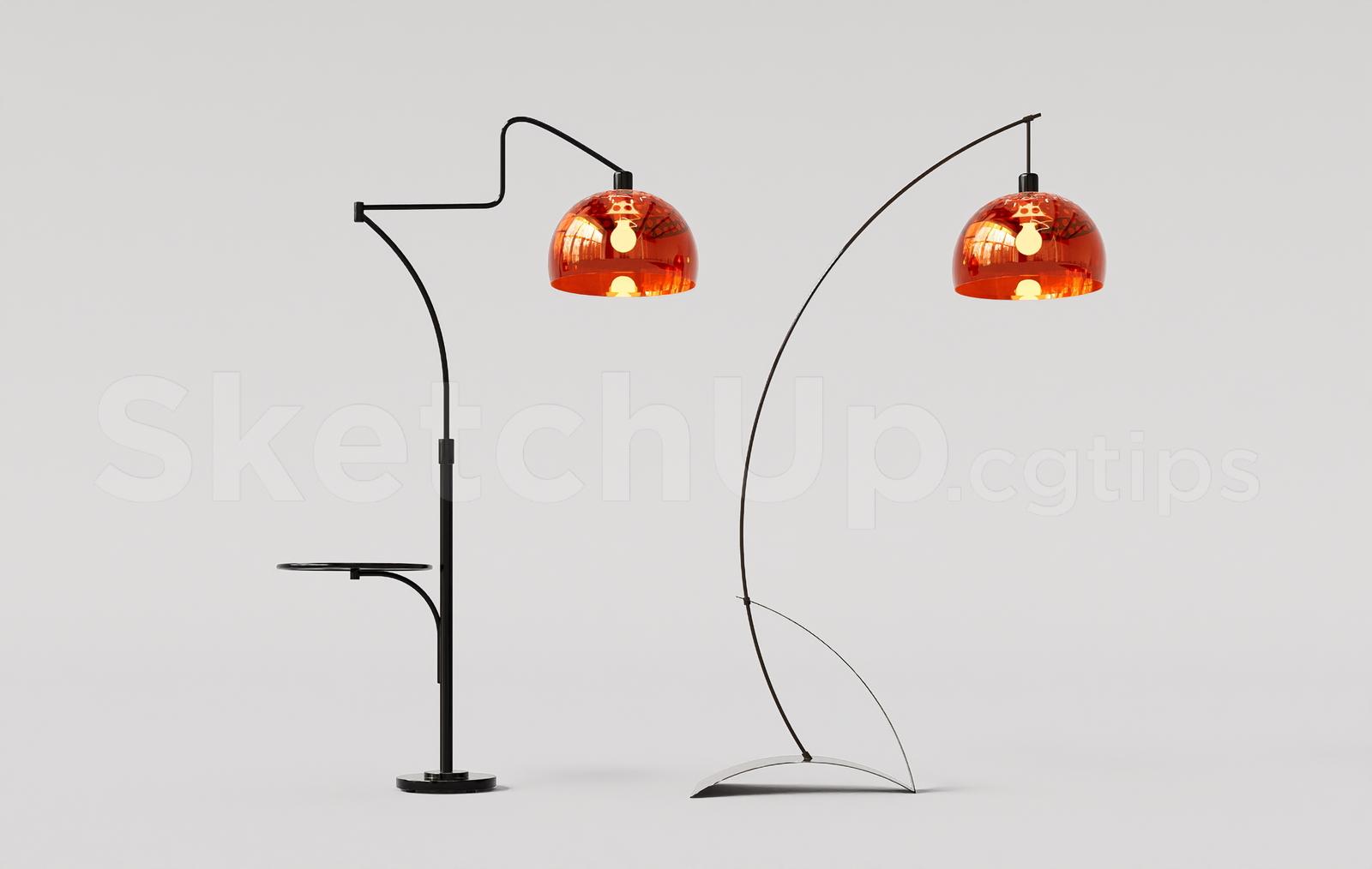 Creative Orange Glass Dome Floor Lamp