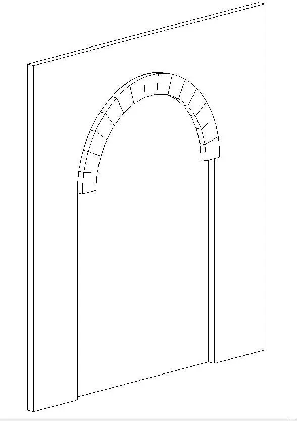 Circular Arch Opening with Parametric Stone Divide
