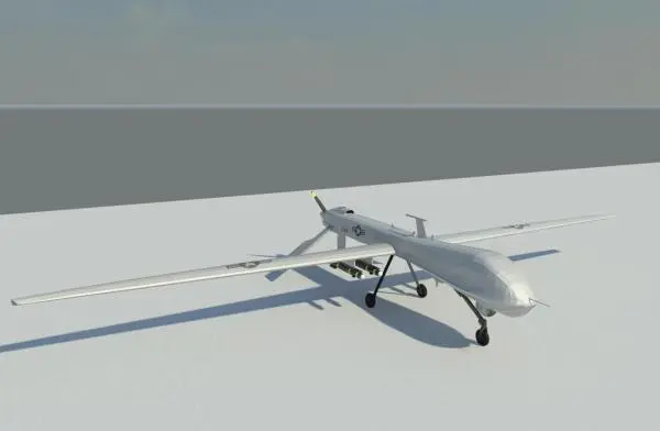 Military - Predator UAV Drone — preview 1, by bradley911 (RevitCity, CC0)