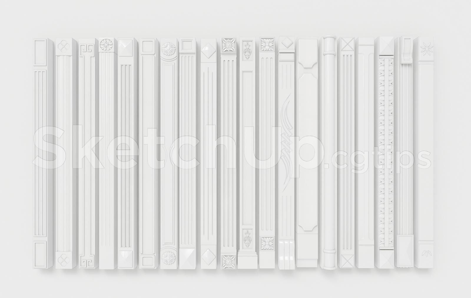 Classic Interior Wall Columns and Moulding Elements