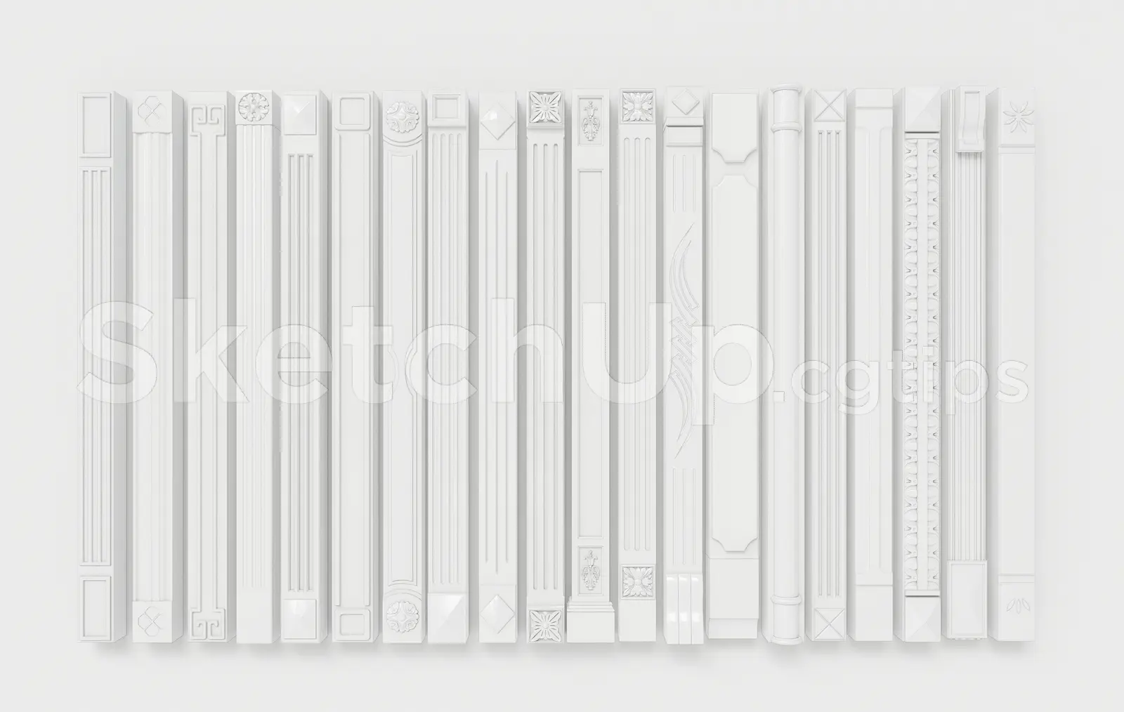 Classic Interior Wall Columns and Moulding Elements