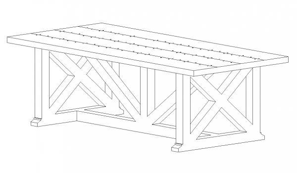 Farmhouse Table With Metal Seamed Top