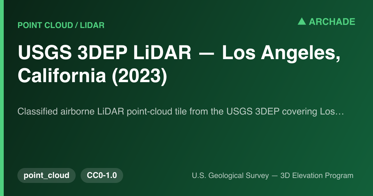 USGS 3DEP LiDAR — Los Angeles, California (2023)
