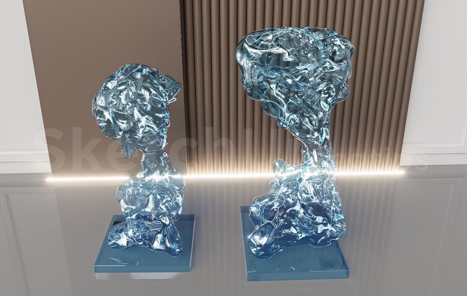 Modern Glass Scholar Rock Sculpture