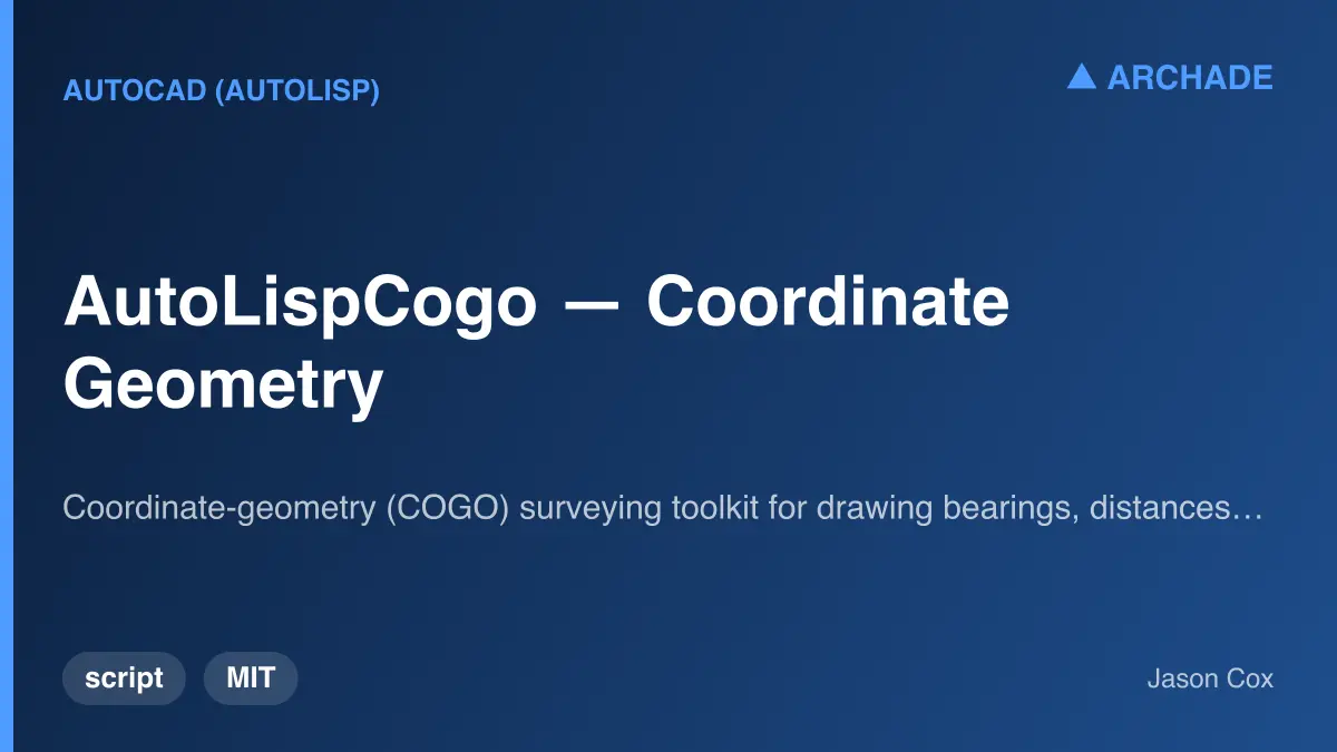 AutoLispCogo — Coordinate Geometry — preview 1