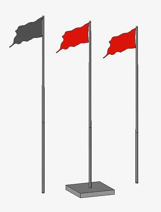 Triple Ascending Flagpoles