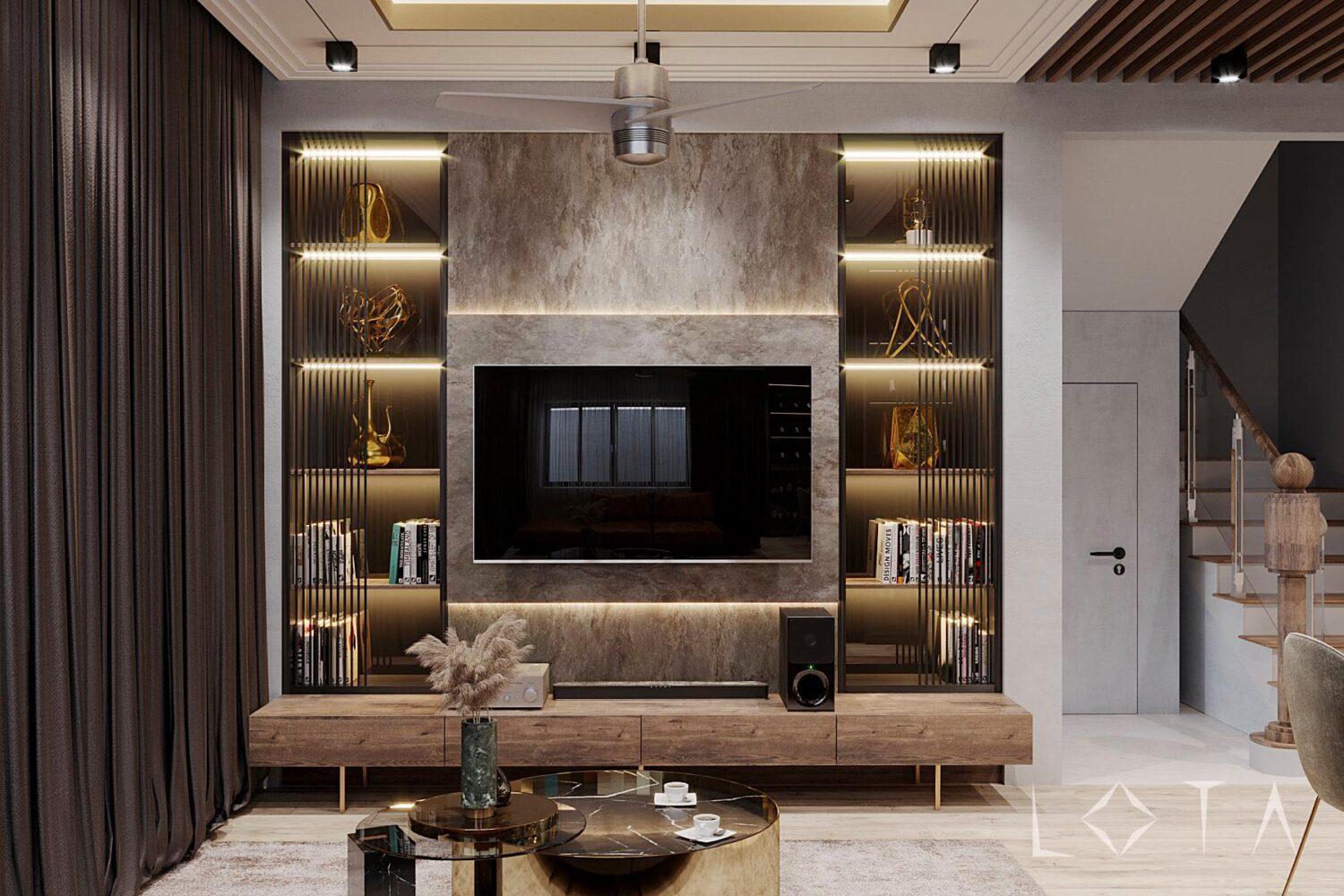 Interior Living Room – Kitchen