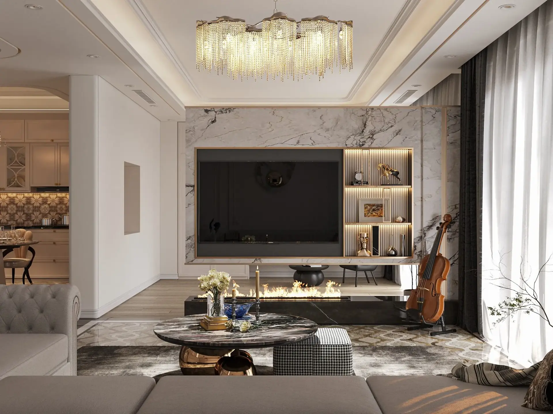 Living Room – Kitchen Interior