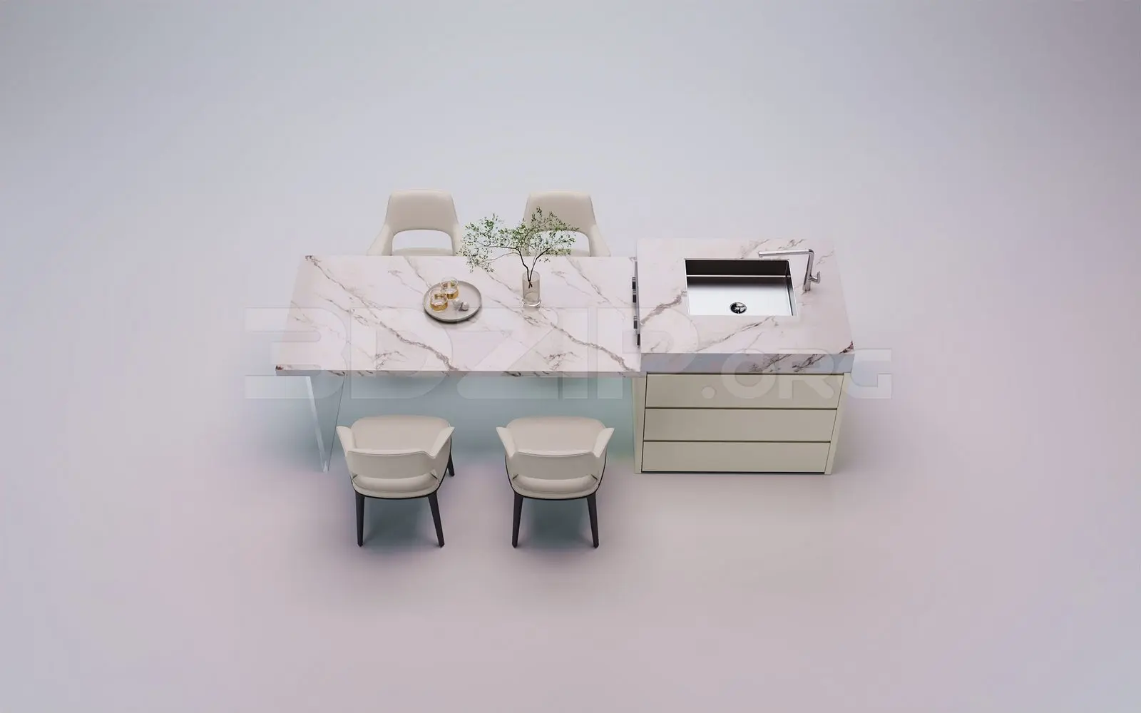 Dining Table And Chair — preview 1 (3dzip)