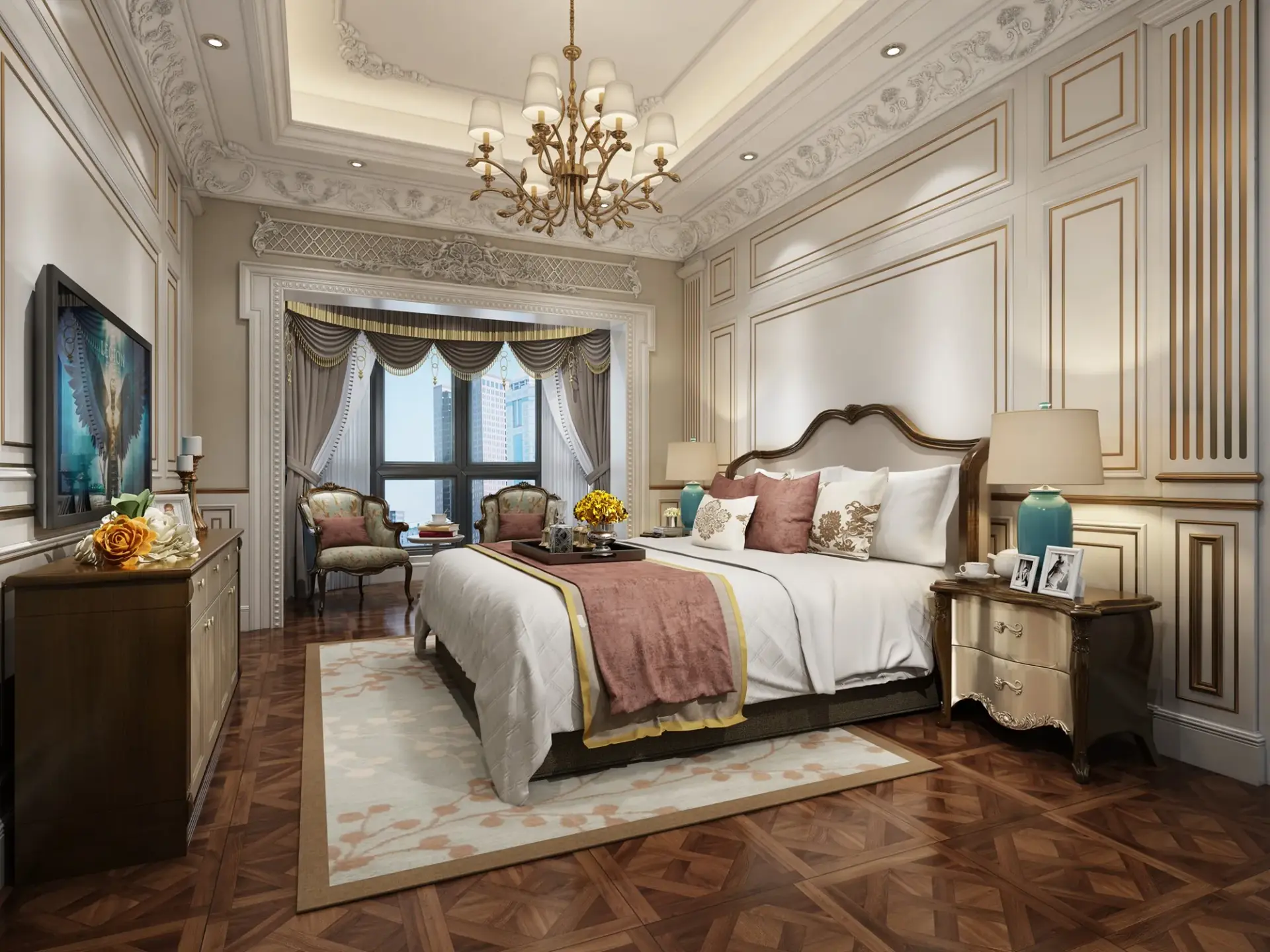 Interior Bedroom Classic Scene