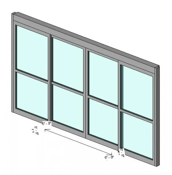 Curtain Wall Panel - Automatic Sliding Double Doors