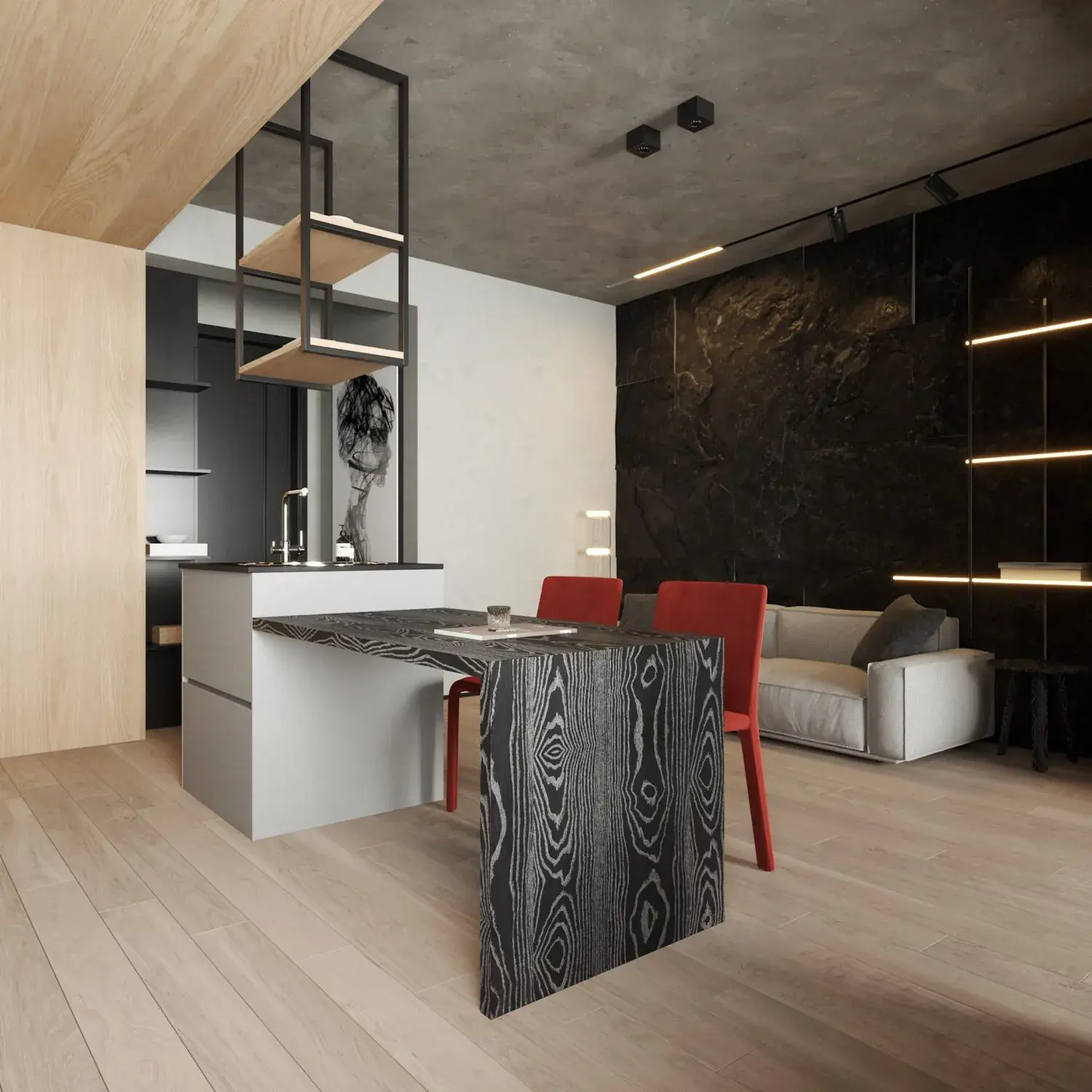 Living Room – Kitchen Interior