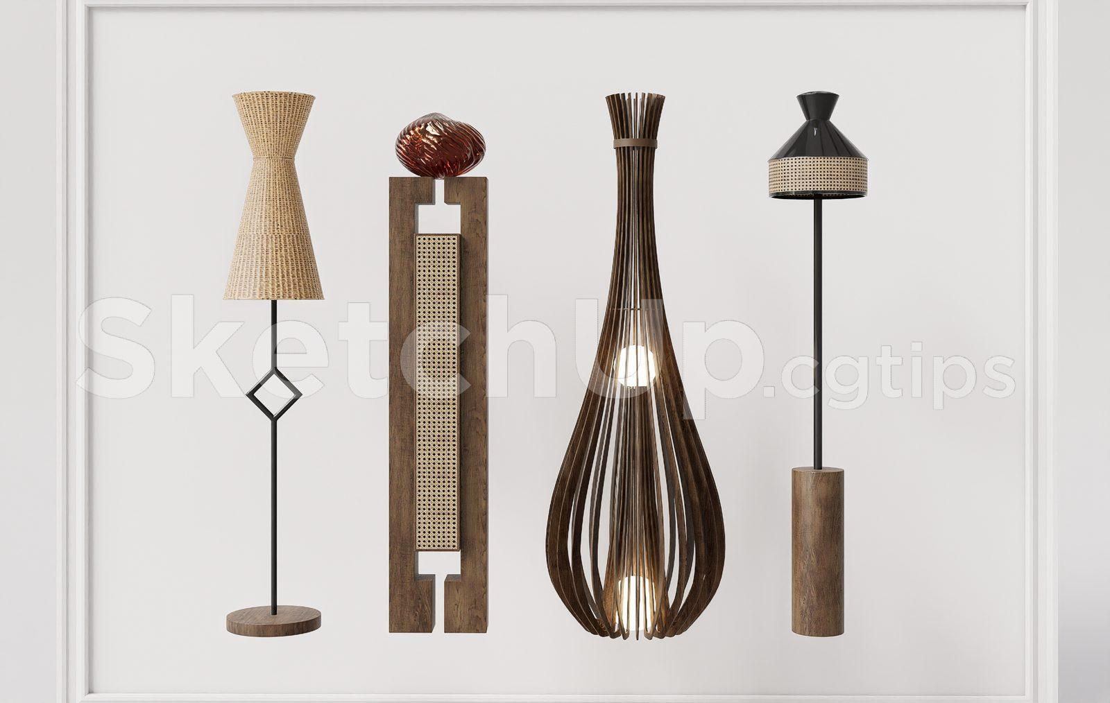 Wood & Rattan Floor Lamps