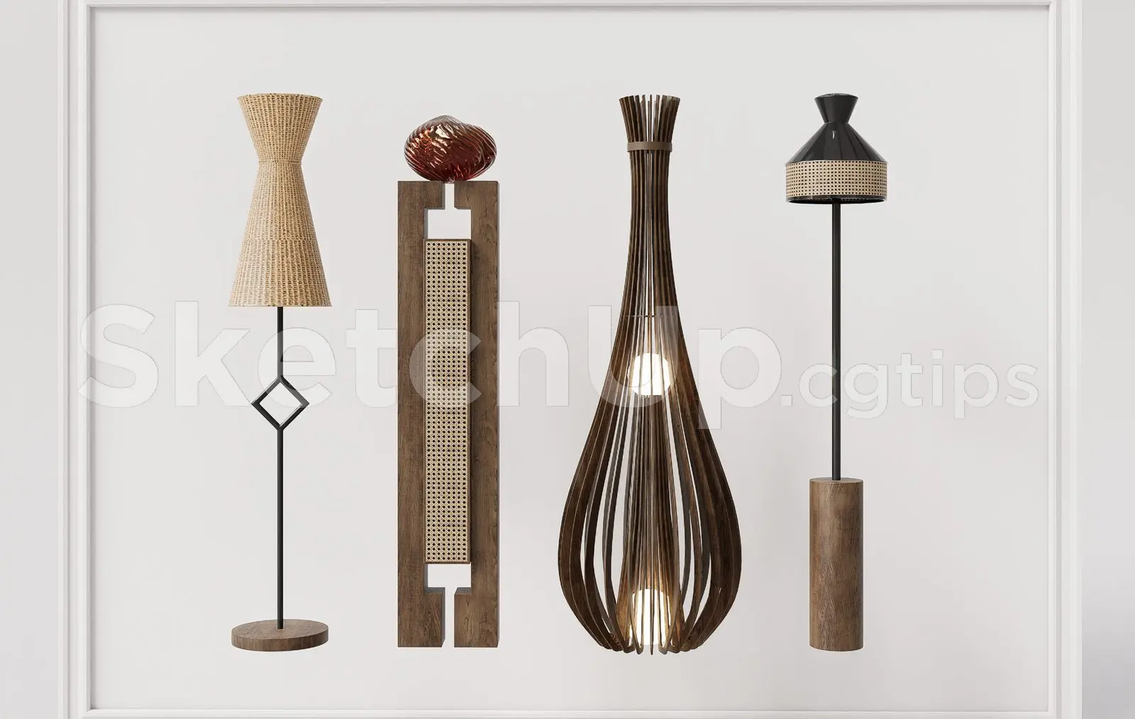 Wood & Rattan Floor Lamps