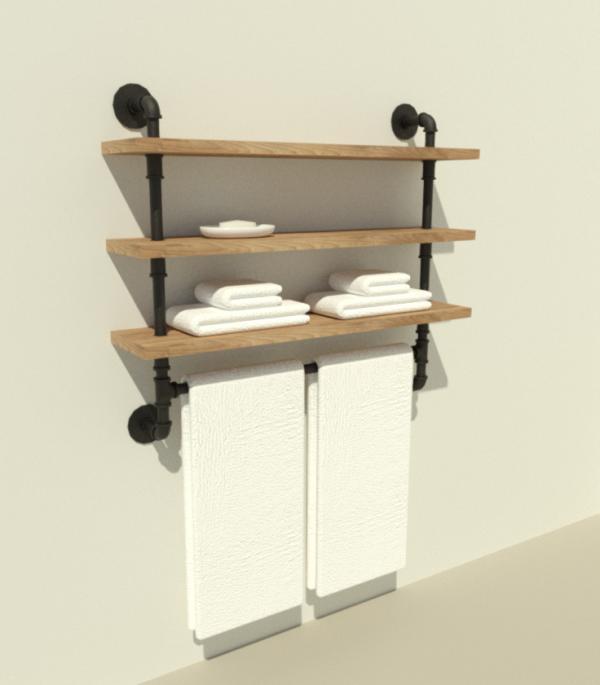 Bathroom Iron Pipe Shelves