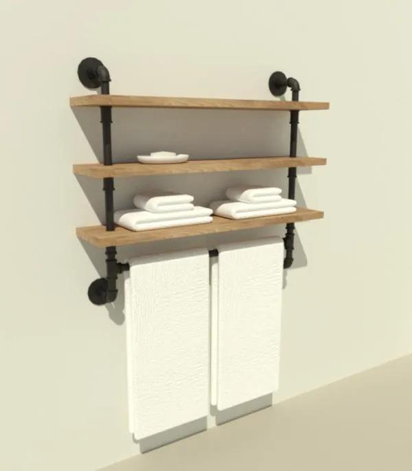 Bathroom Iron Pipe Shelves