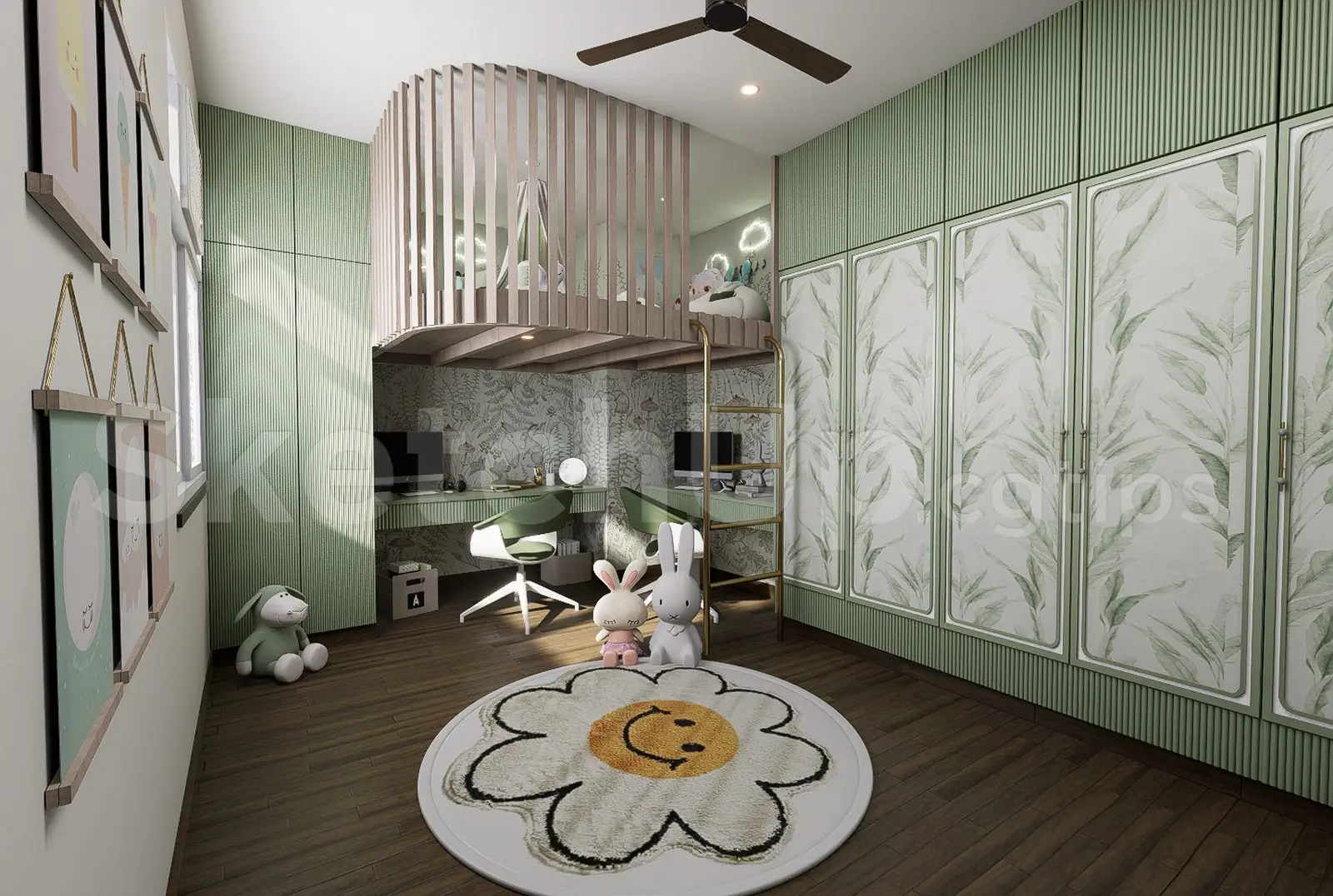 Kids Bedroom Interior — preview 1, by Siddharth Kadwa (cgtips, CC0)