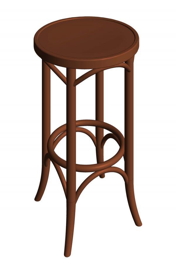 Bentwood Backless Thonet Bar Stool