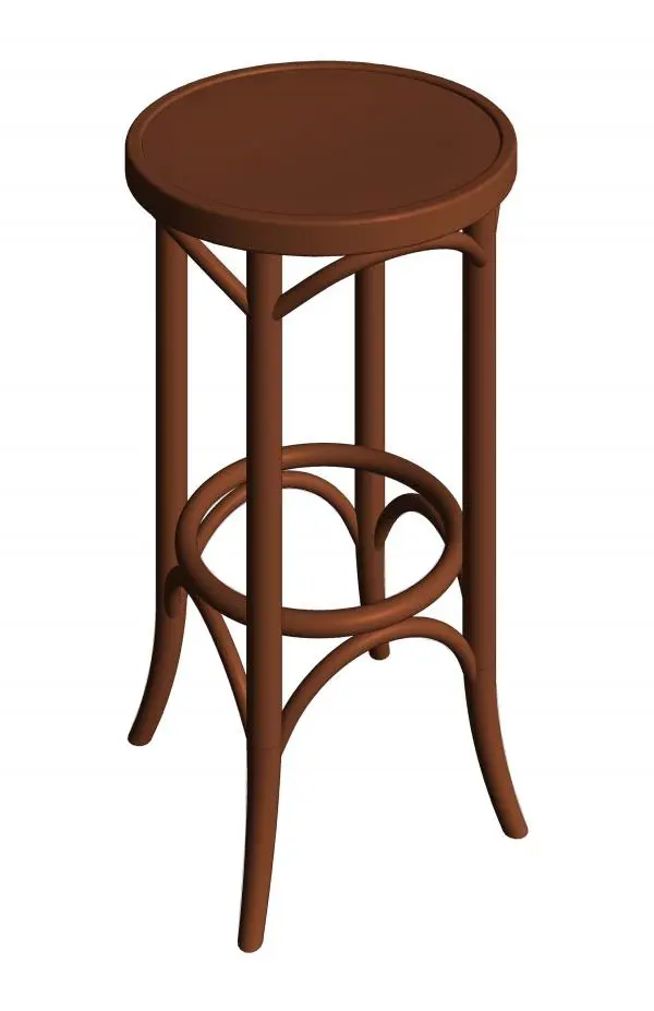 Bentwood Backless Thonet Bar Stool