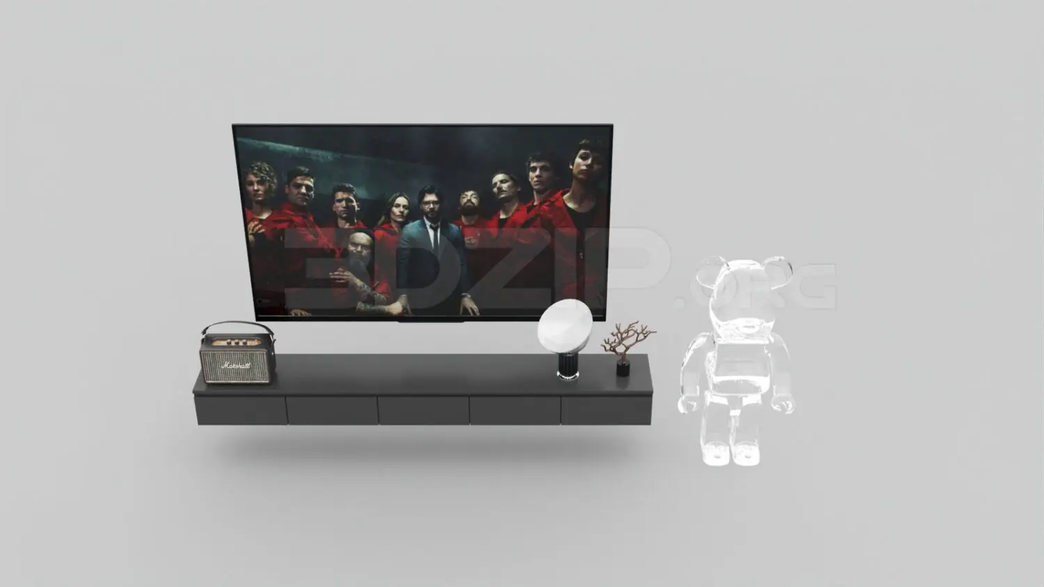 TV Cabinet — preview 1 (3dzip, CC0)