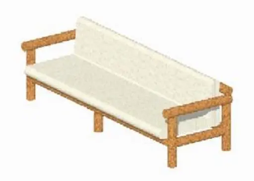 Log Framed Three Seat Couch