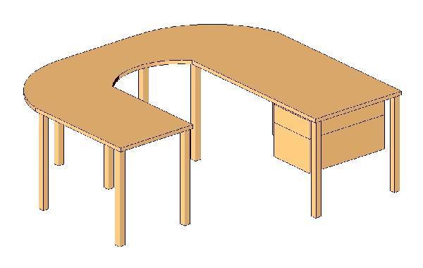 desk U-shaped