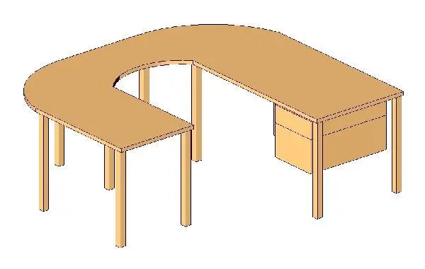 desk U-shaped