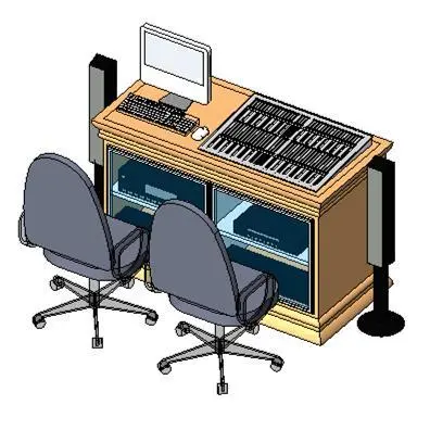 Sound Equipment Desk — preview 1, by Kelsey Davies (RevitCity, CC0)