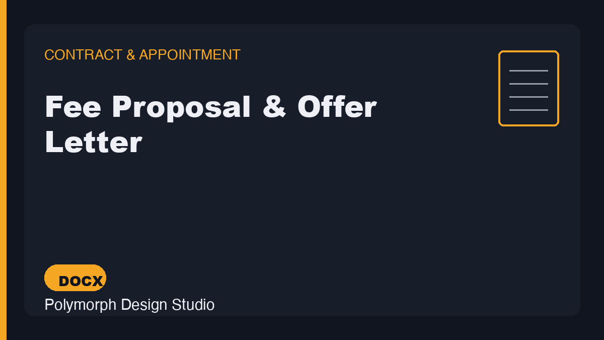 Fee Proposal & Offer Letter