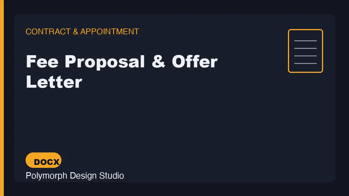 Fee Proposal & Offer Letter