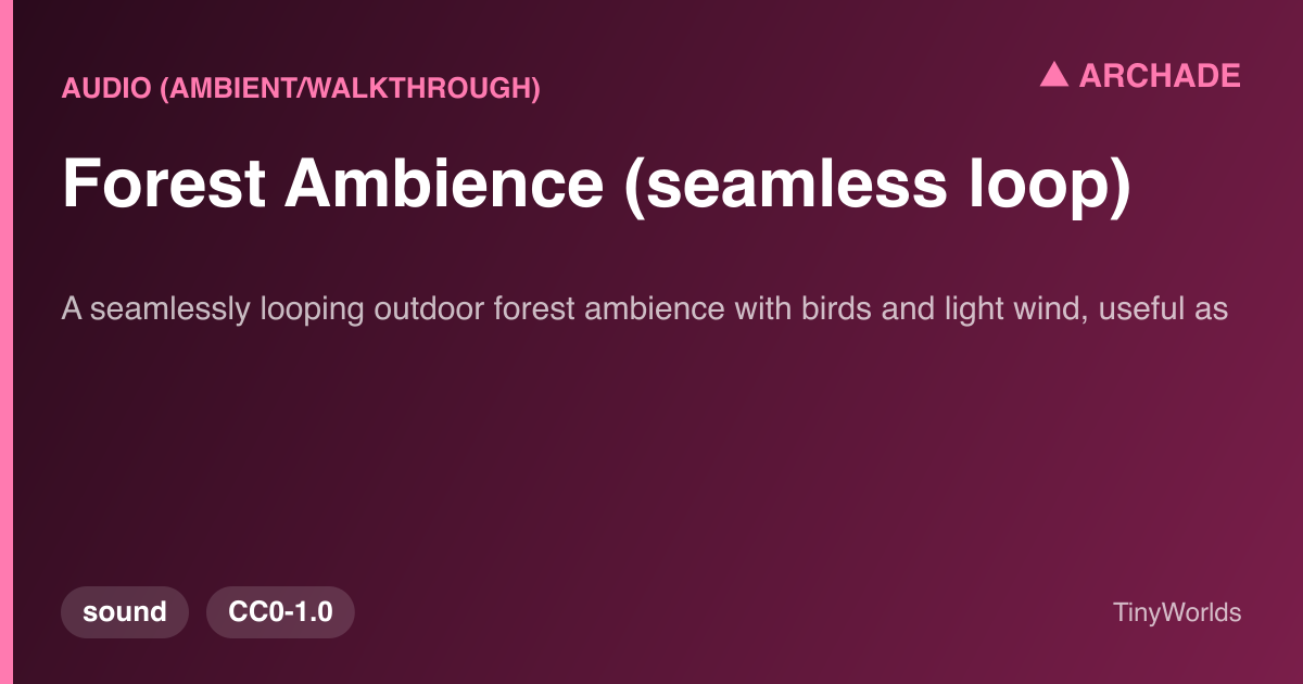 Forest Ambience (seamless loop)