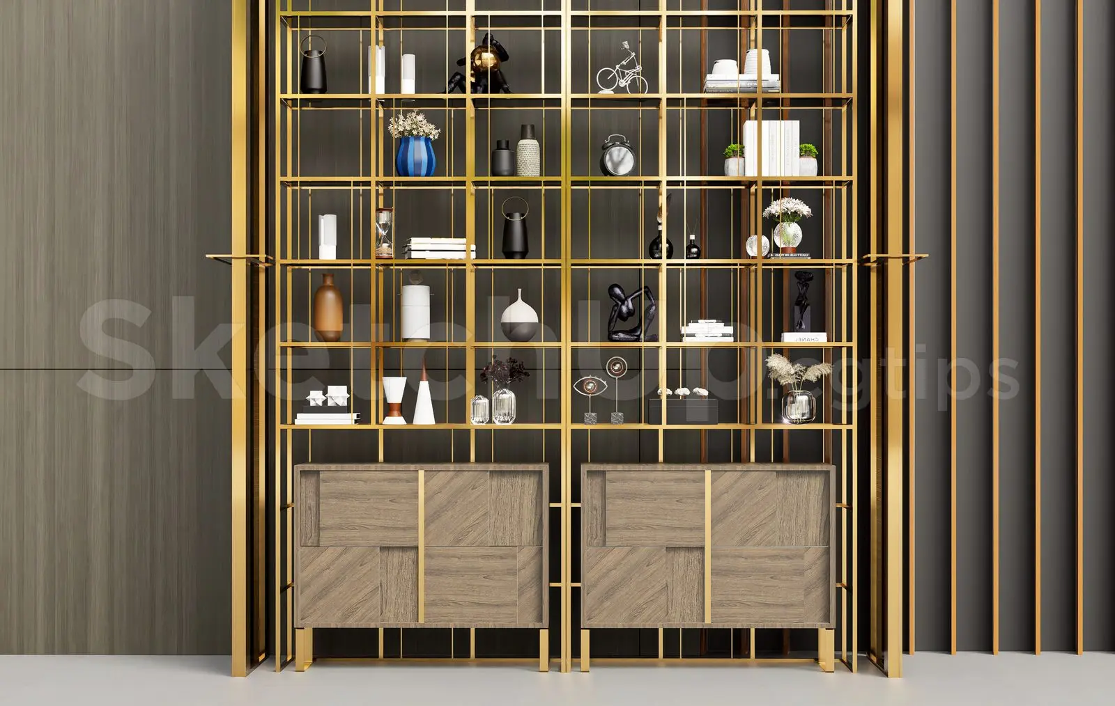 Luxury Gold Display Shelf — preview 1 (cgtips)