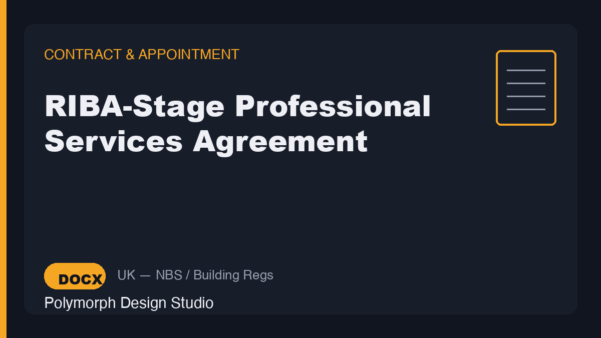 RIBA-Stage Professional Services Agreement