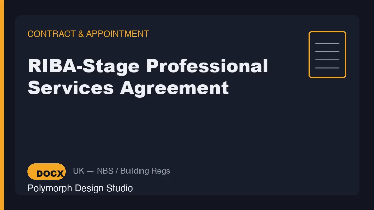 RIBA-Stage Professional Services Agreement
