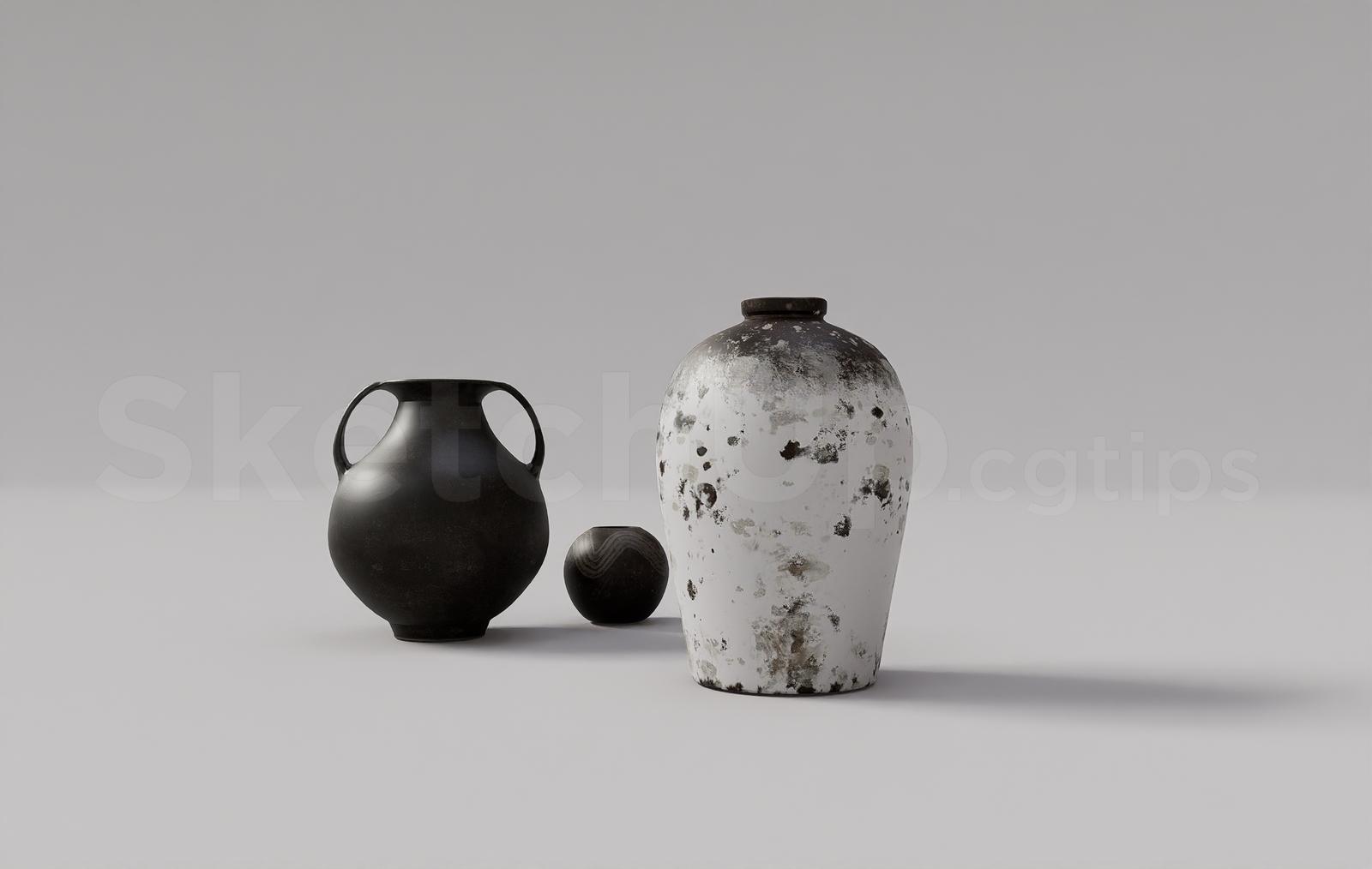 Ancient Ceramic Vase Set