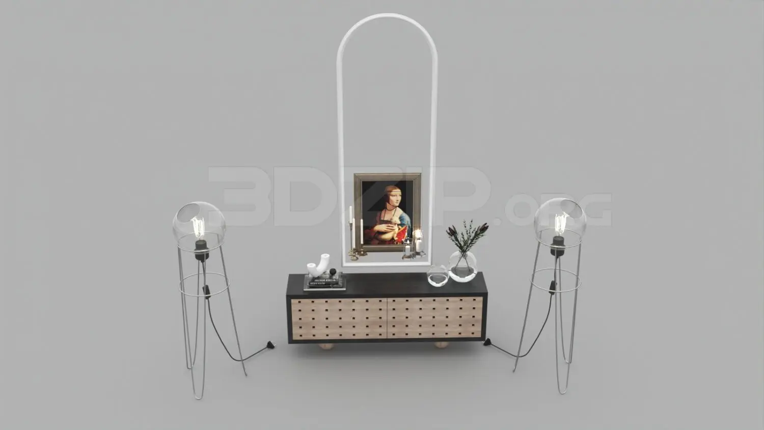 TV Cabinet — preview 1 (3dzip, CC0)