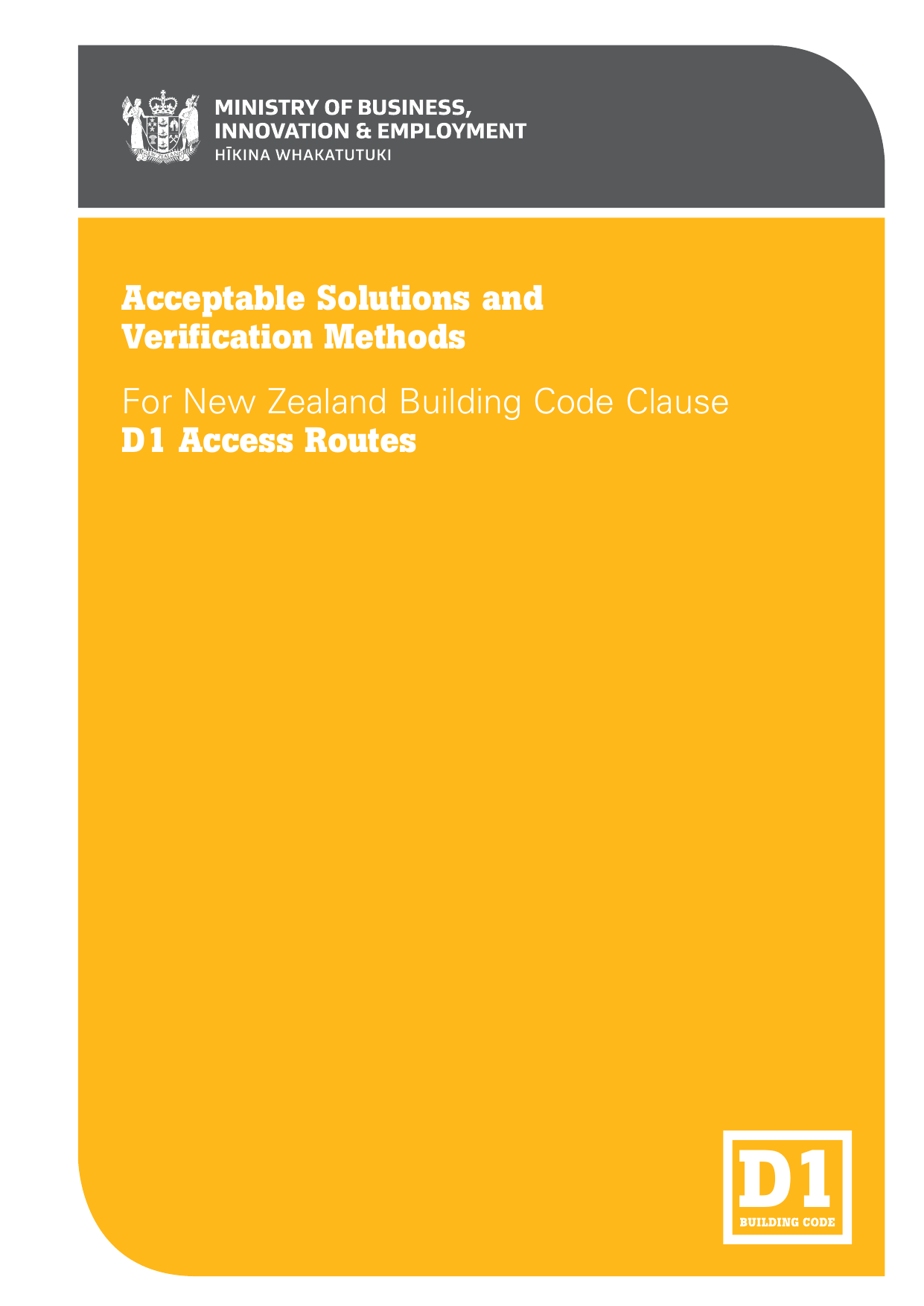 New Zealand Building Code D1/AS1 — Access Routes (Acceptable Solution)