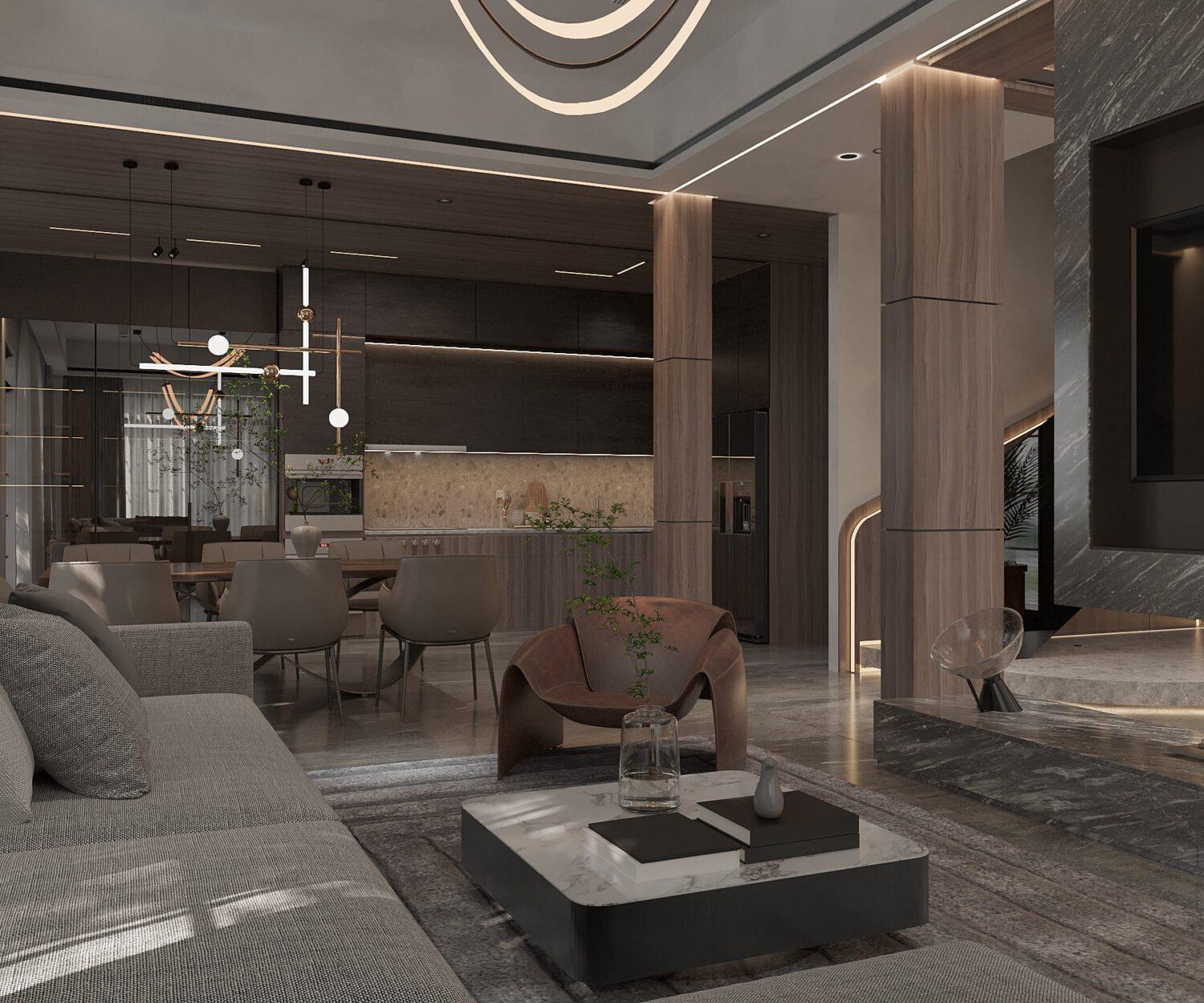 Interior Living Room – Kitchen