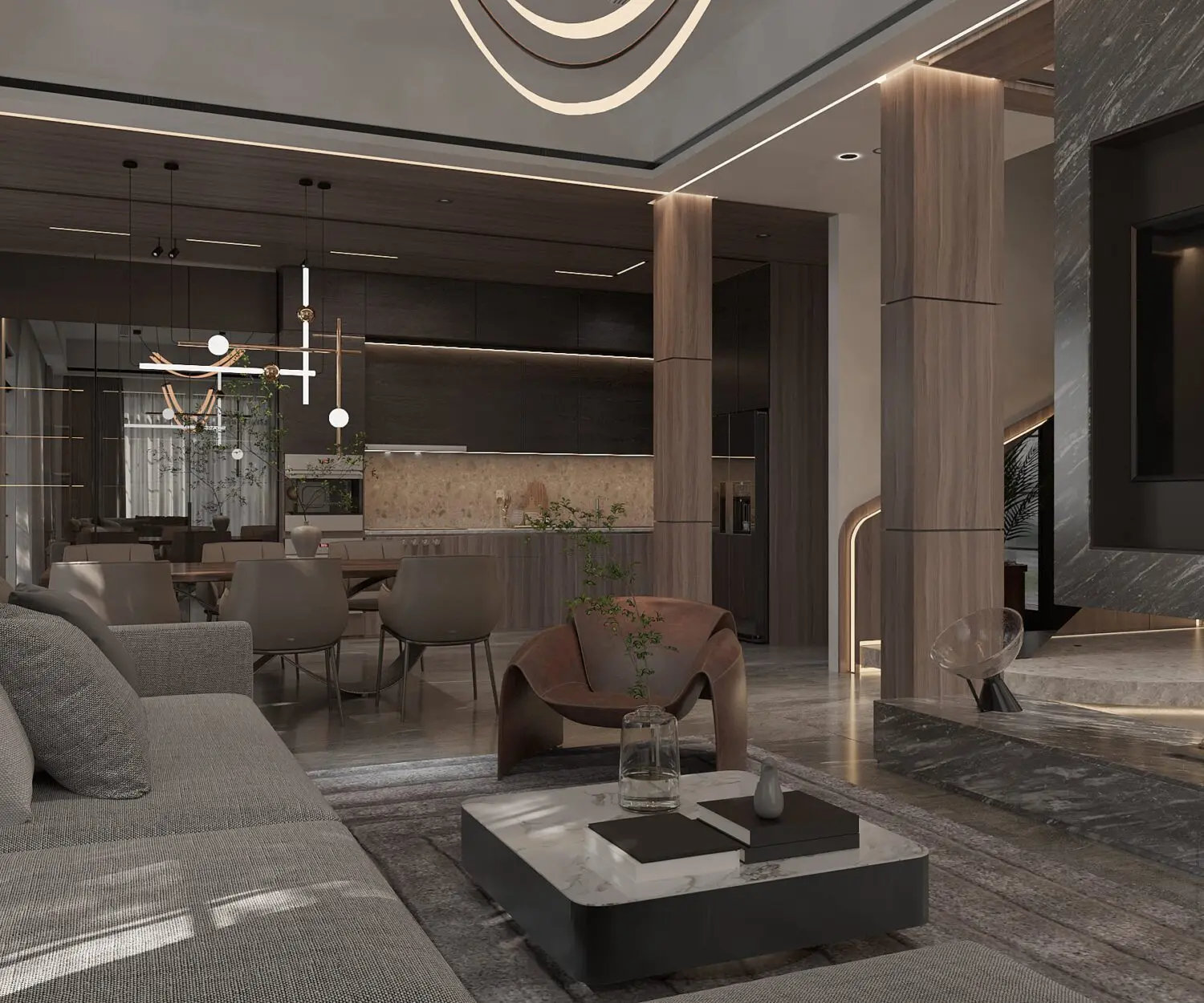 Interior Living Room – Kitchen — preview 1, by Dang Quynh (3dzip)