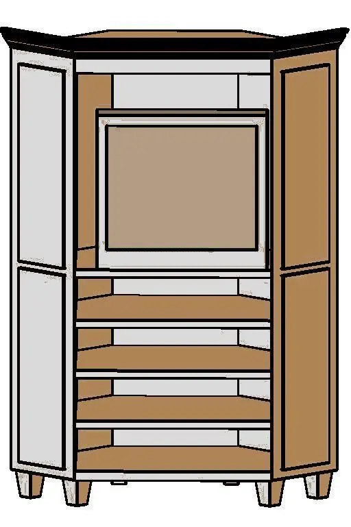 Media Cabinet - Corner — preview 1, by Jill Hanby - Revit 8.1 (RevitCity, CC0)