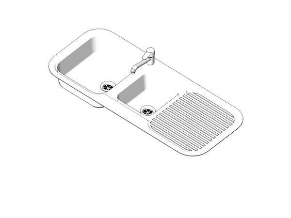 Sink 1200mm 2 Bowl
