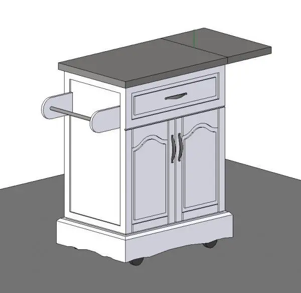 Kitchen Cart — preview 1, by Walter Thompson (RevitCity, CC0)