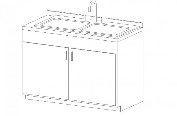 Cabinet_Double Door w_Double Sink