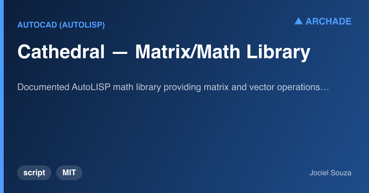 Cathedral — Matrix/Math Library